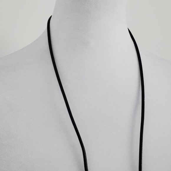 Elegant Large Silver Dragonfly Pendant on Long Leather Cord Necklace Rustic Look - Picture 8 of 12